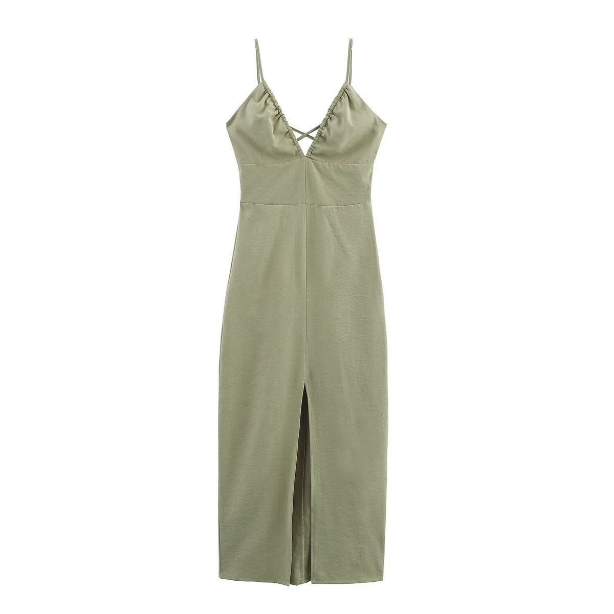 Linen Midi Slip Dress