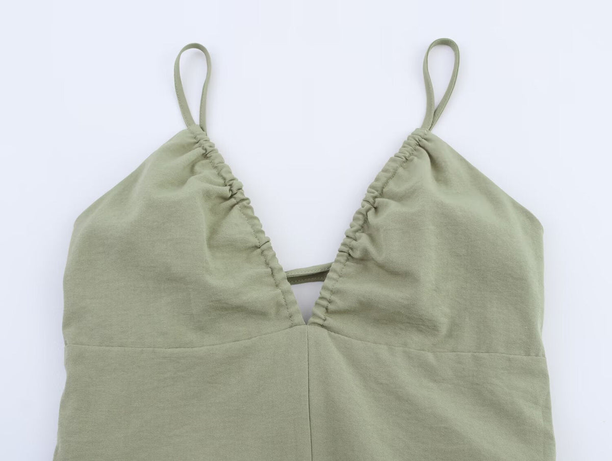 Linen Midi Slip Dress