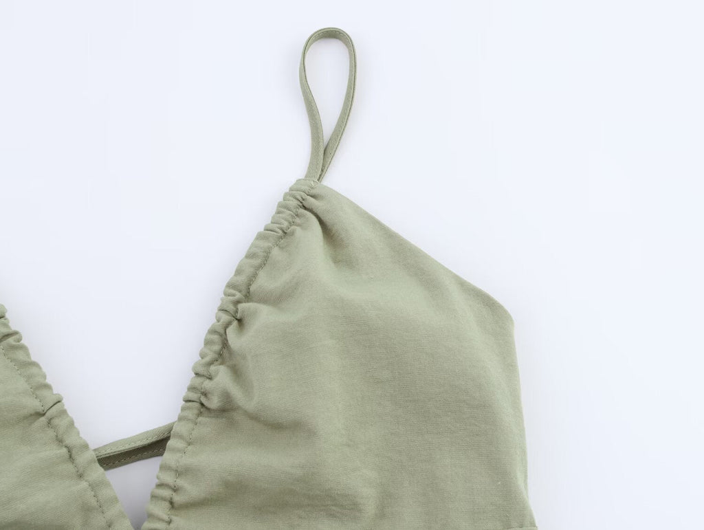 Linen Midi Slip Dress