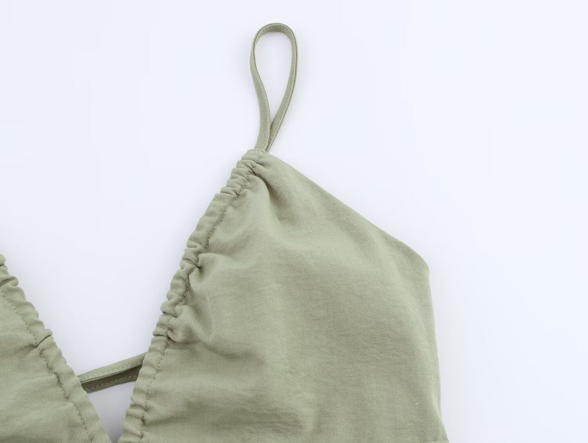Linen Midi Slip Dress