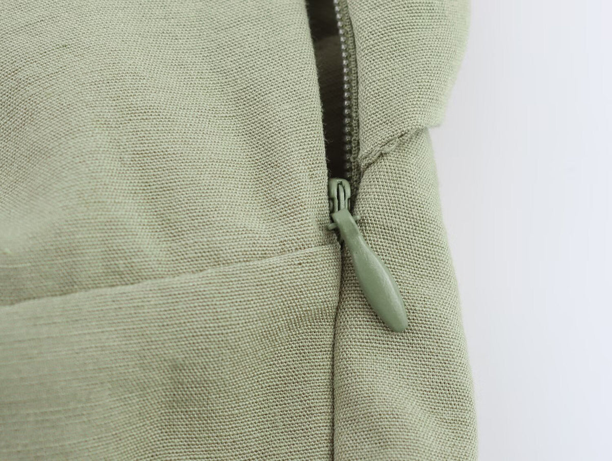 Linen Midi Slip Dress