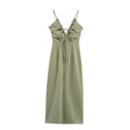 Linen Midi Slip Dress