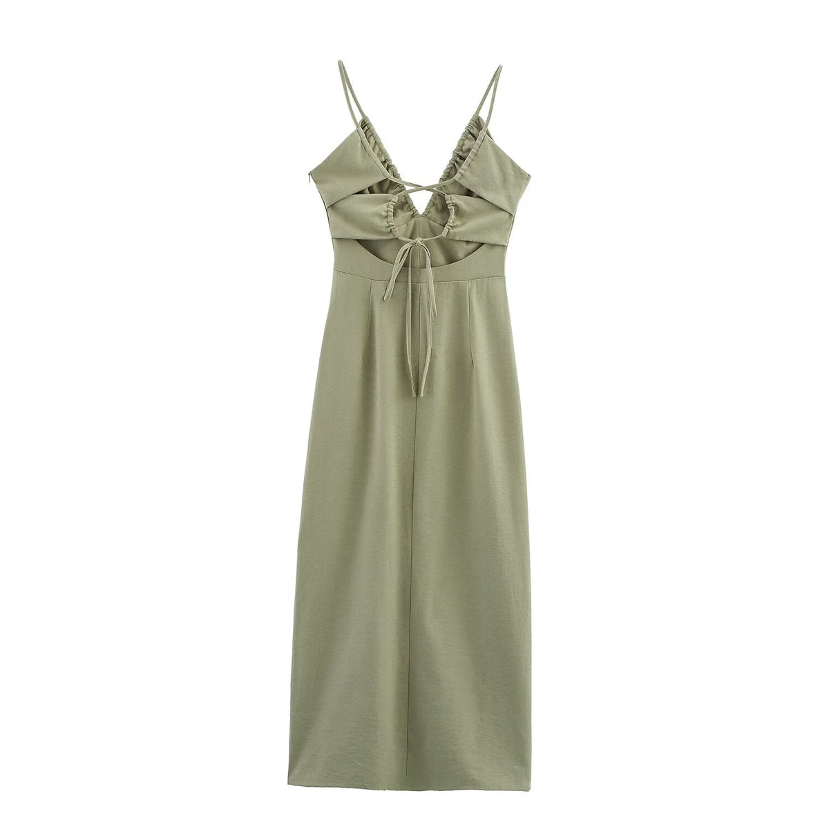 Linen Midi Slip Dress