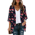 Dyegold Women'S and Women'S plus Pink Floral Sheer Chiffon Swimwear Coverup, Size L
