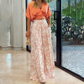 V-Neck Blazer & Wide-Leg Pants Set