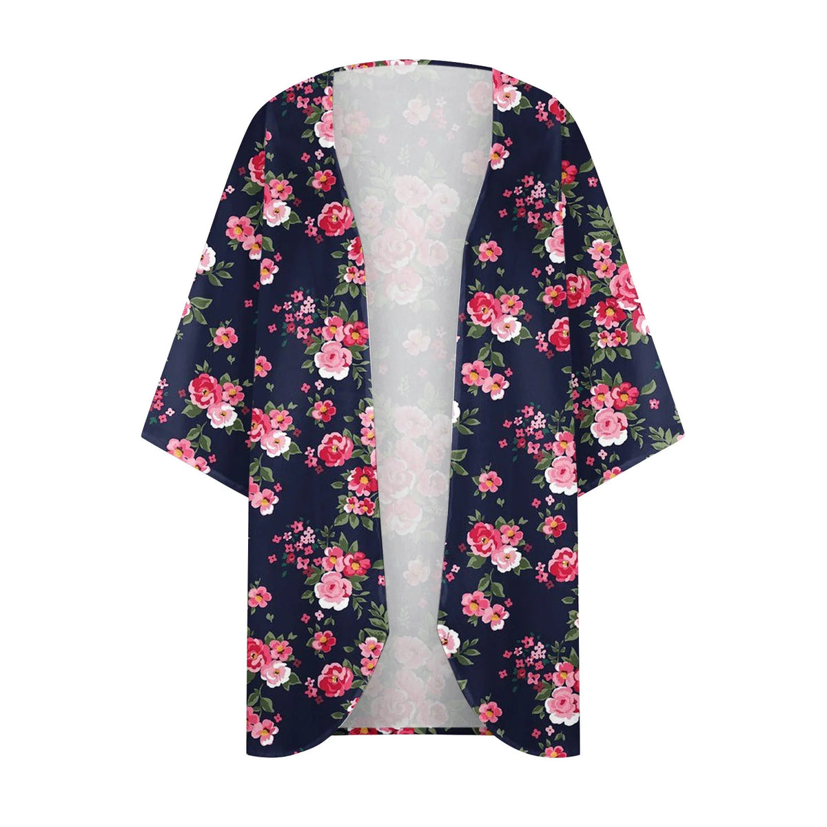 Dyegold Women'S and Women'S plus Pink Floral Sheer Chiffon Swimwear Coverup, Size L